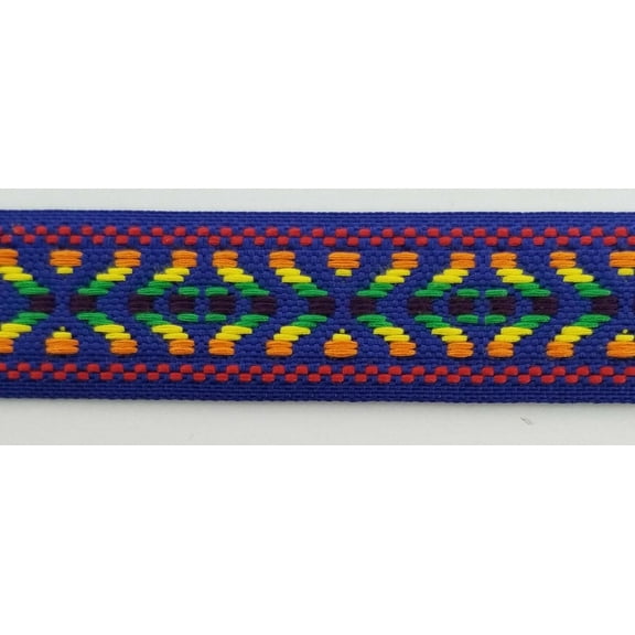1" Geometric Jacquard Woven Ribbon Trim - 10 Continuous Yards