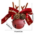 thumbnail image 3 of Christmas Bell Decorations 4.3in Antler Bow Pinecone Bells Mixed Pendant Christmas Tree Window Car Hanging Decoration, 3 of 6