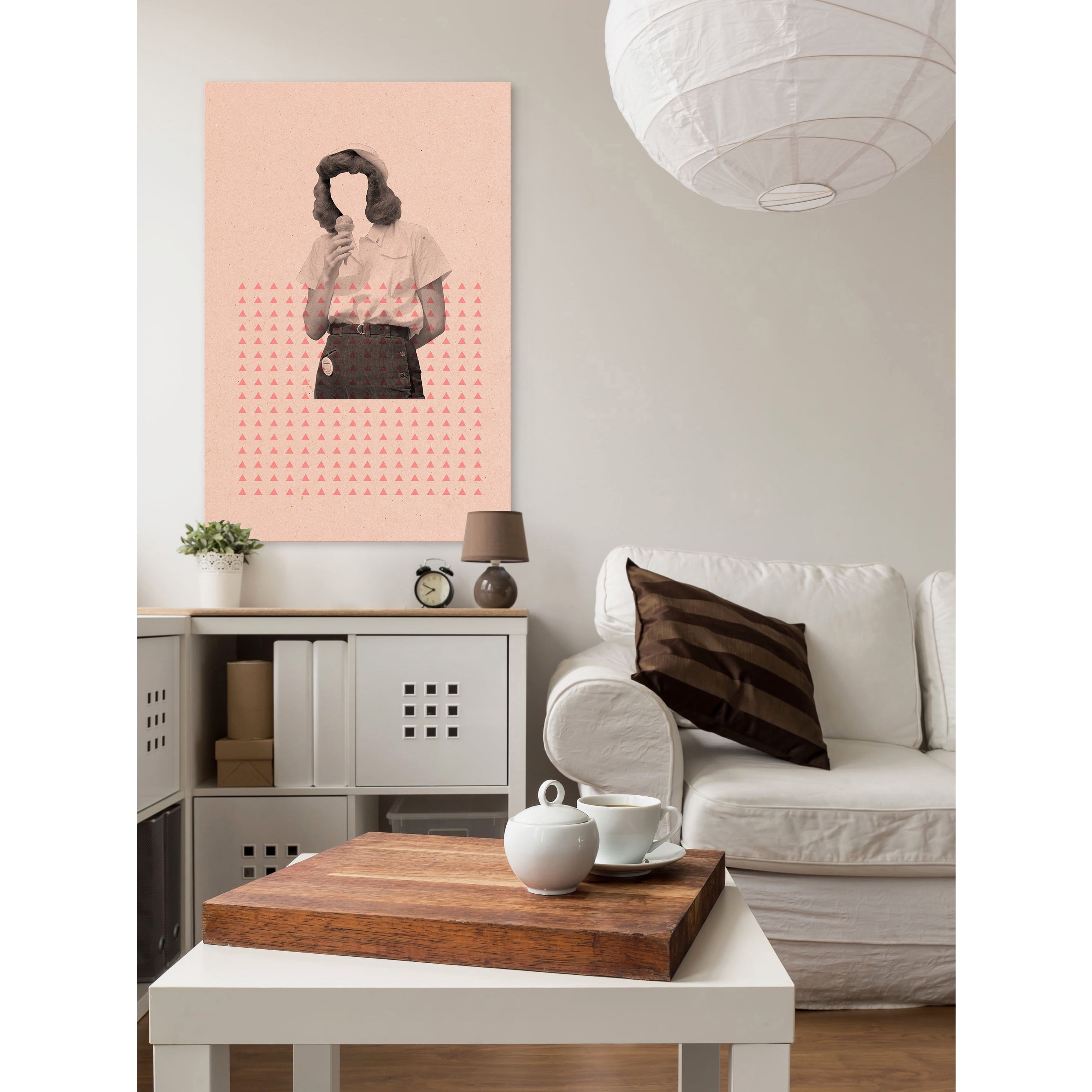 Marmont Hill "No Face Rosa I" by Bengoa Vazquez Painting Print on Wrapped Canvas