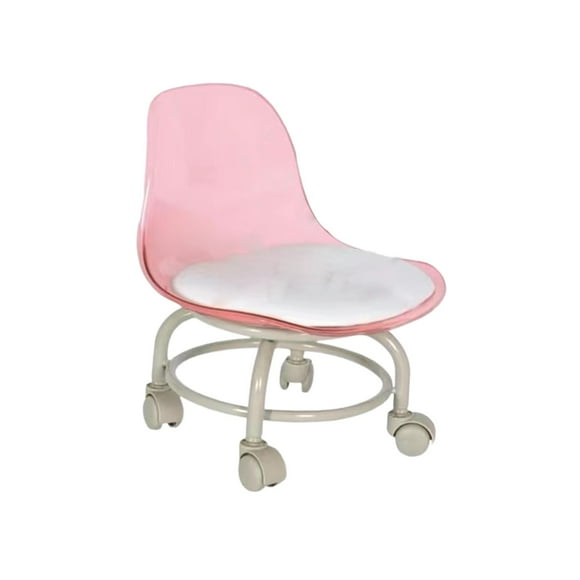 Taburete rodante bajo Sunnimix con respaldo 17.7 pulgadas