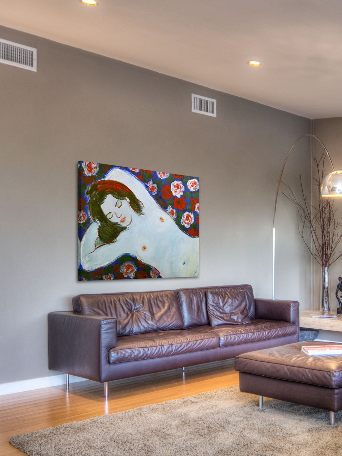 "Dreaming Figure" Painting Print on Wrapped Canvas