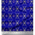 thumbnail image 1 of Soimoi Blue Rayon Fabric Heart Leaves Decor Fabric Printed Yard 42 Inch Wide, 1 of 3