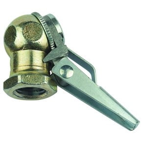 Tru Flate Tire Inflation Chuck 17-353 Ball Foot; 1/4 Inch Female NPT Inlet; 150 PSI Maximum Air Line Pressure; For Direct Air Line; With Built-In Shut-Off Valve/Snap-On Clip
