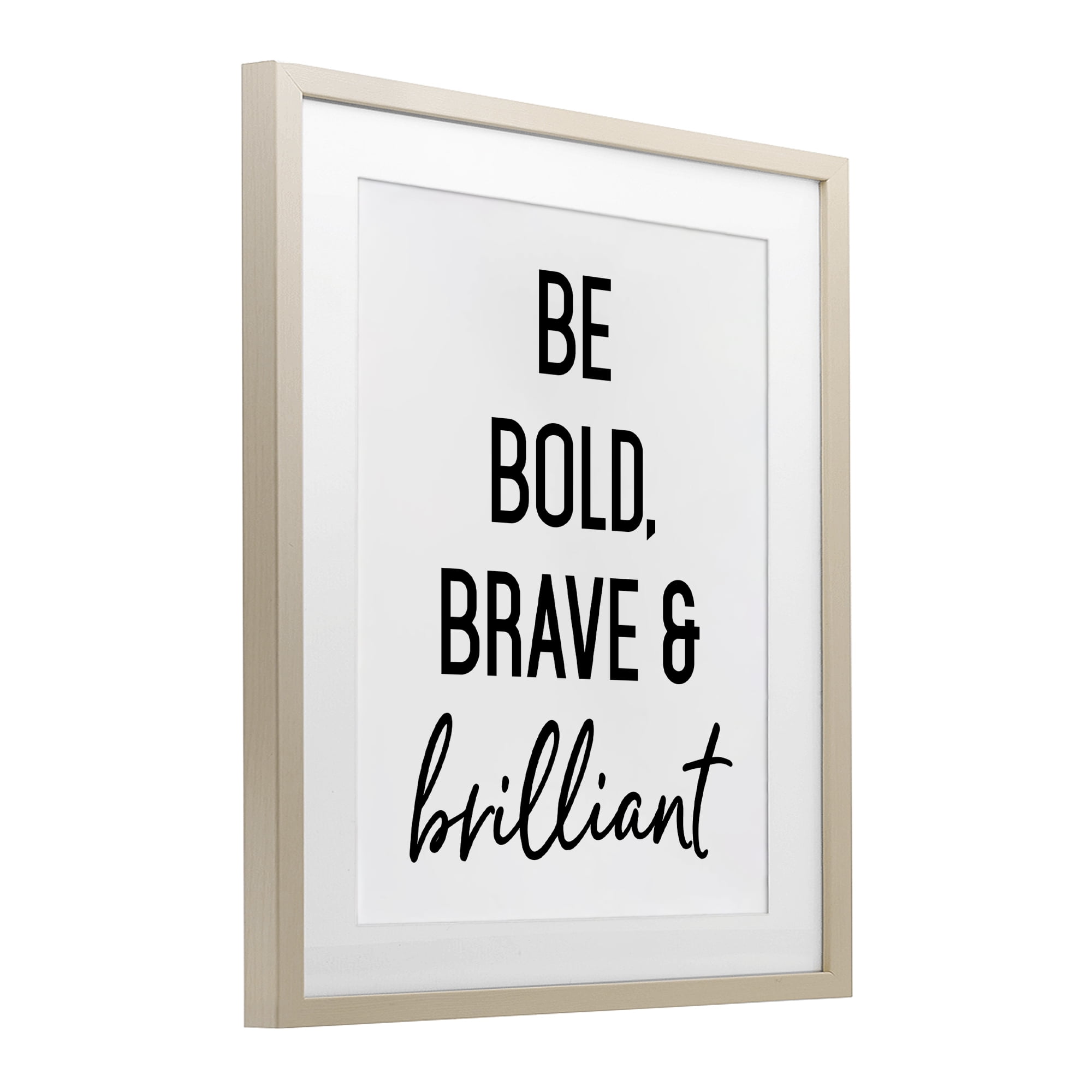 Bold Brave & Brilliant Birch Framed Print Under Glass, design by Lettered and Lined