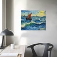 thumbnail image 3 of Awypu  - Fishing Boats At Sea, Vincent Van Gogh Art Reproduction. Giclee Canvas Prints Wall Art for Home Decor, 3 of 4