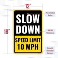 thumbnail image 2 of 10 Mph Speed Limit Sign, 18 x 12 Inches - Aluminum - 10Mph Slow Down Safety Signs For Neighborhoods Street, 2 of 3