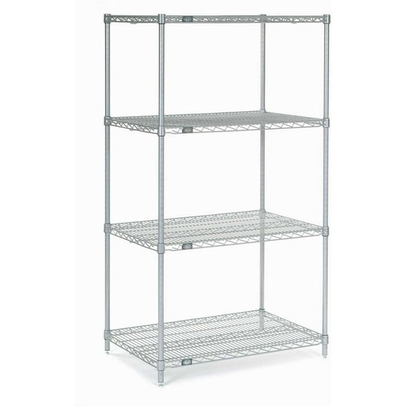 Nexel Wire Shelving, Poly-Z-Brite, 24"W X 24"D X 63"H