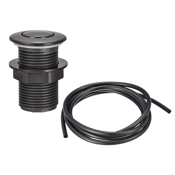 Uxcell 32mm Dia Black Garbage Disposal Air Switch Button Plastic for Sink Top Waste Disposer with Air Hose