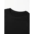thumbnail image 4 of Camiseta de manga corta con estampado de lazo y hombros caídos, cuello redondo, informal, para primavera y verano, para mujer. Ideal para adultos, hombres, mujeres, adolescentes, jóvenes y deportes., 4 of 6