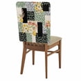 thumbnail image 2 of Retro Plaid Patchwork Dining Chair Back Cover Only, Flowers Linen Green Polka Dots Leopard Set of 8 Chair Back Covers, Removable Washable for Dining Room, Banquet & Holiday Decoration, 2 of 9