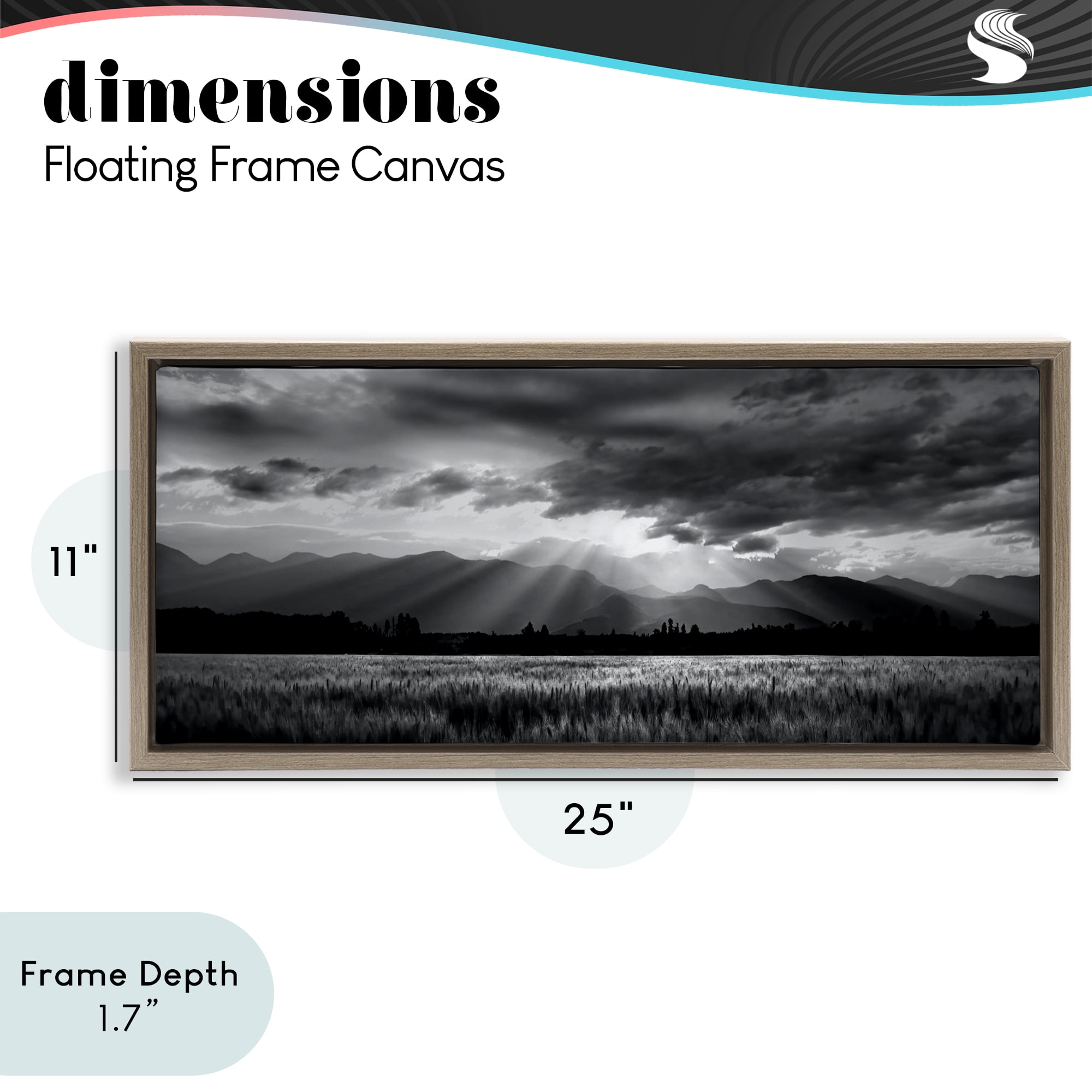 Stupell Industries Mountain Morning Sunbeams Brown Framed Floater Canvas Wall Art, design by Steve Toole