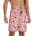 thumbnail image 2 of Logiee Ladybug And Flowers Print Men's Pajama Shorts with Drawstring & Pockets,Sleep Shorts for Men,Sleepwear Bottoms,Elastic Waistband Loungewear-4X-Large, 2 of 6