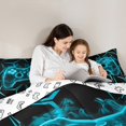 thumbnail image 3 of Manfei Teens Game Console Bedding Comforter Set, Black Cyan Neon Gradient Twin Comforter Sets, Modern Video Game Lover Reversible Bedding Set, Luxury Bedroom Decor, 2pcs, 3 of 9