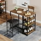 thumbnail image 3 of Yeshouse Mesa de comedor y sillas, juego de mesa de cocina con 2 sillas tapizadas, taburetes de bar con reposapiés, 2 taburetes altos de bar, cojín grueso, para apartamentos y bistrós., 3 of 7