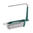 thumbnail image 1 of Oleegame 1PC Shower Soap Dish With Hook Minimalist Telescopic 2-in-1 Sink Storage Rack Holder Dishwashing Cloth Rack Green, 1 of 1