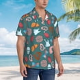 thumbnail image 3 of Susaid cute Skull organ Print Short Sleeve Shirts Button Down Casual Shirts Summer Beach Aloha Button Down Short Sleeve for Men ,, 3 of 7