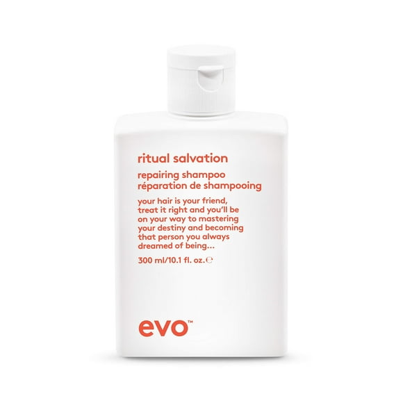 EVO Ritual Salvation Repairing Shampoo - Gently Cleanses, Treats Damaged & Brittle Hair & Protects Color - 300ml / 10.1fl.oz