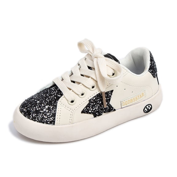 Girls Sneakers Glitter Tennis Shoes Lightweight Anti-slip Running Walking Shoes for Toddler/Little Kid/Big Kid