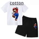 thumbnail image 2 of Conjunto de dos piezas de camiseta y pantalones cortos de algodón de Super Sonic Bros, conjuntos de ropa para niños, bebés, niños y niñas, camisetas, pantalones, traje, 2 of 5