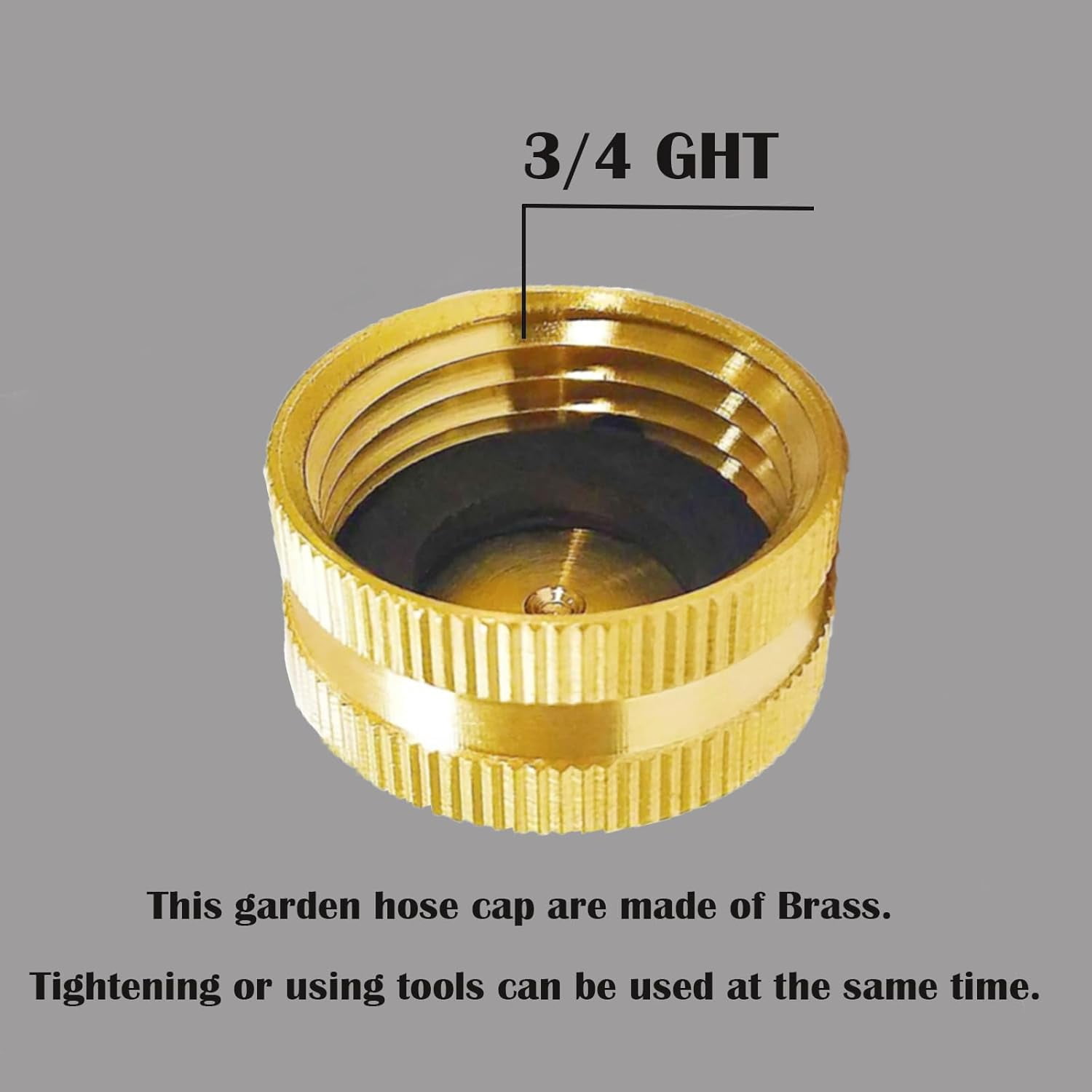 MKEUDQ-3/4" Brass Garden Hose Cap with Washers - 6 Pack Female End Cap