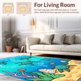 thumbnail image 2 of ODIKA 8'x10' Machine Washable Non-Slip Area Rug, Underwater Voyage With Graceful Turtles and Oceanic Treasures High Traffic Rug, Blue, 290051, 2 of 7