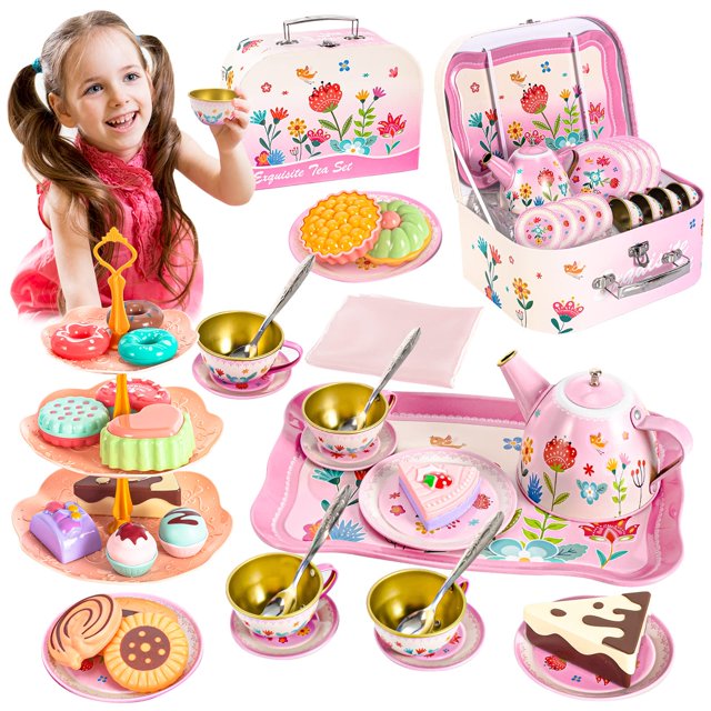 Juego de té ShyLizard para niñas de 3 a 6 años con 43 juguetes