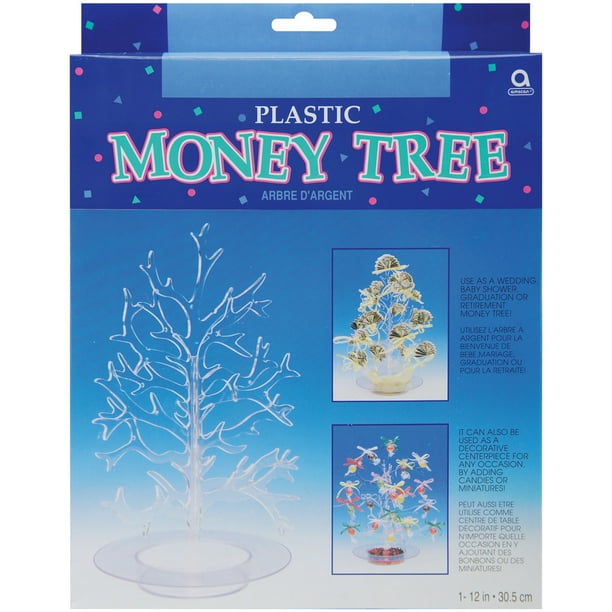 Plastic Money Tree 12"Clear Plastic