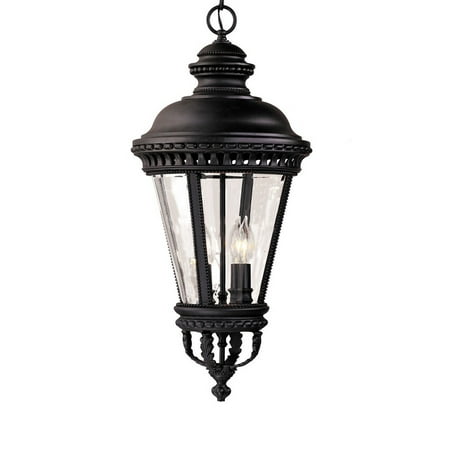 Feiss Lighting - Castle - Hanging Lantern Black Finish with Clear Beveled Glass