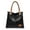 black with brown, variant on New Women's Cowhide Tote Bag Fashionable and Versatile Large Capacity Letter Printed Handheld Shoulder Bag