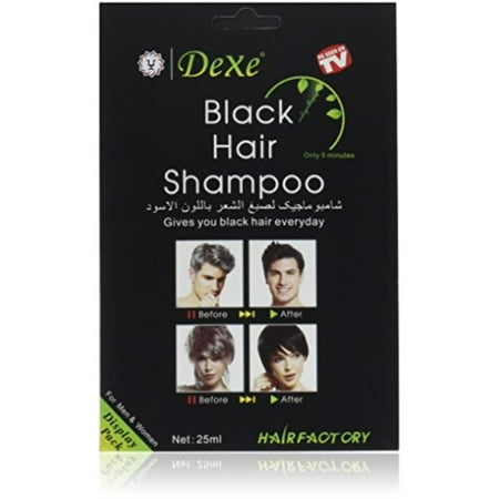 instant hair dye - black hair shampoo - (3) black color - simple to use - last 30 days - natural