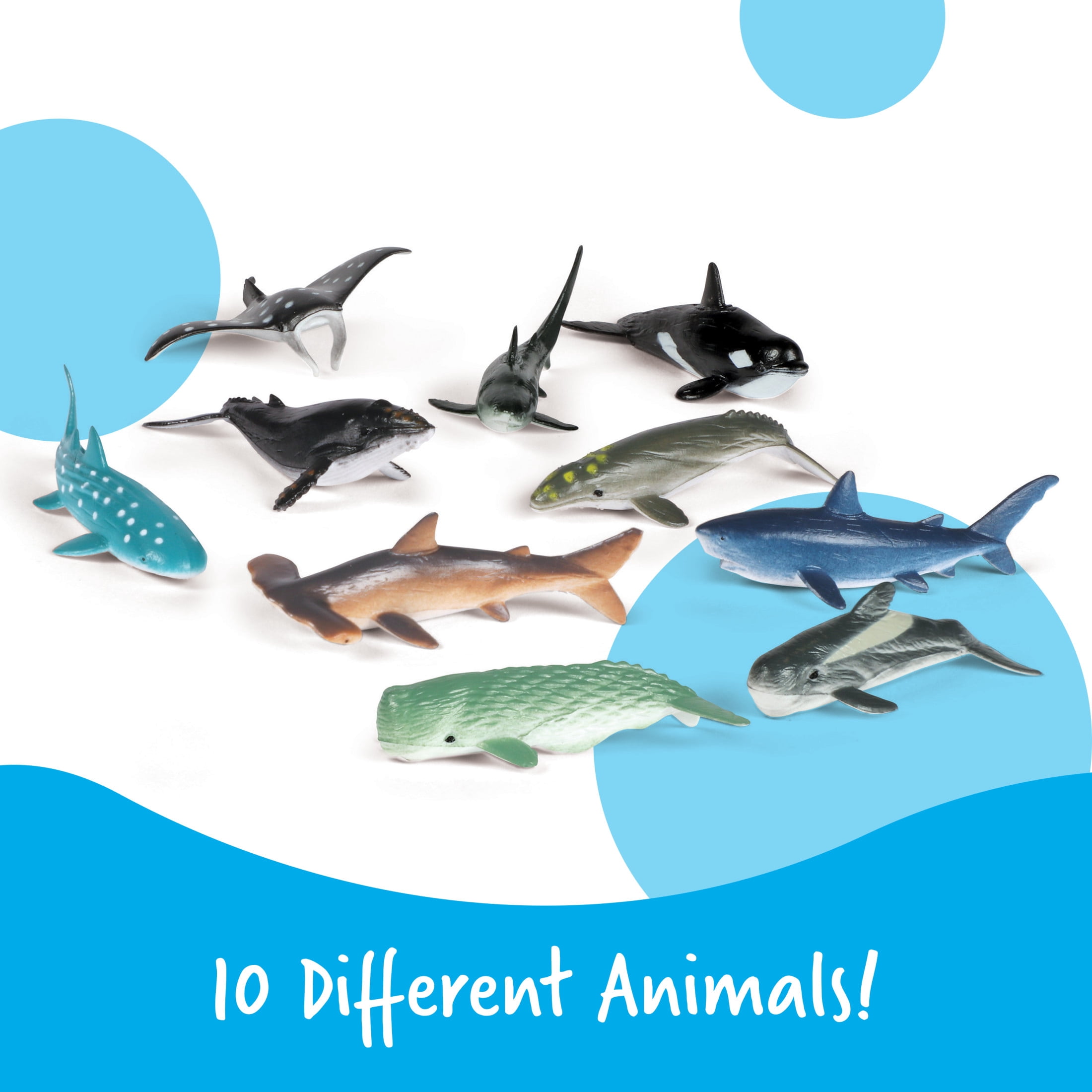 Learning Resources Ocean Animals, Counters, Imaginative Play, Set of 50 Different Ocean Animals, 50 Pieces, Ages 3+