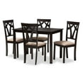 thumbnail image 2 of Baxton Studio Sylvia Modern and Contemporary Espresso Brown Finished and Sand Fabric Upholstered 5-Piece Dining Set, 2 of 5