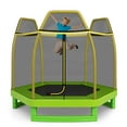 thumbnail image 2 of Costway Trampoline pour Enfants de 7 Pi avec Filet de Sécurité, Coussin à Ressorts, Intérieur/extérieur, Robuste, Jaune, 2 of 10