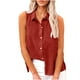 thumbnail image 3 of Ropa urbana para mujer,Blusa sin mangas para mujer, top informal con cuello vuelto, camisa de poliéster, color liso, ropa de verano, sopatenor, 3 of 9
