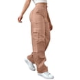 thumbnail image 1 of iHPH7 Pantalon de Travail Extensible pour Femmes Vêtements de Randonnée pour Femmes Pantalon Taille Haute pour Femmes Pantalon Cargo pour Femmes Pantalon Long Pantalon Cargo Ample Femmes Pantalon d'Automne pour Femmes Or Rose m, 1 of 7