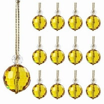 XYAIYT 8 Pack Christmas Ornaments Glass Suncatchers with Hanging Chain Crystal Decorations for Christmas Tree Wedding Party Home Window Display Yellow