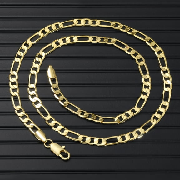 Gold Chain Necklace Collection - 14K Yellow Gold Filled Figaro Chain Necklaces for Women and Men, 4mm and 16"