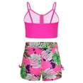 thumbnail image 2 of iiniim Girls 2Pcs Swim Top with Floral Print Swimming Shorts Swimsuit Athletic Summer Beachwear Hot Pink 7-8, 2 of 7