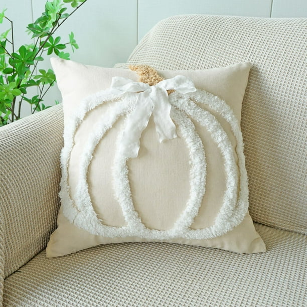 Pumpkin Pillow Cover Living Room Sofa Festival Ambiance Bow Decoration Halloween Thanksgiving Cushion Cover