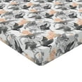 thumbnail image 4 of Ambesonne Bird Print Fitted Sheet, Dancing Cranes Fly Wings, Twin XL Size, Grey Dark Peach and White, 4 of 5