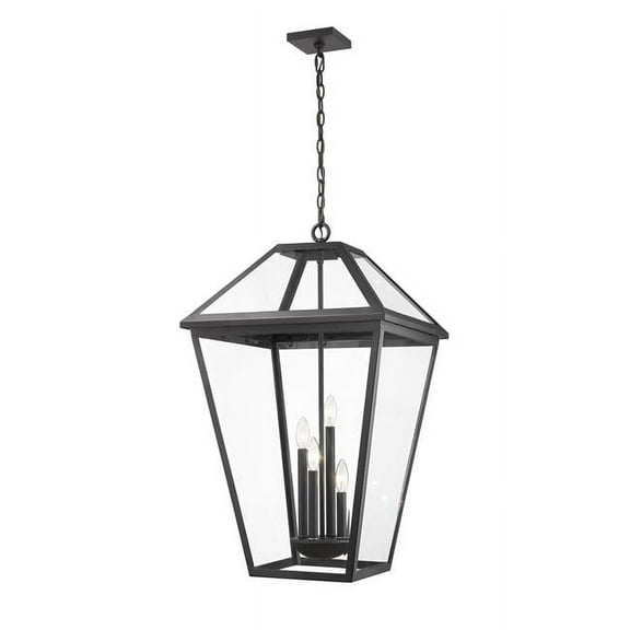 4 Light Outdoor Chain Mount Pendant In Transitional Style-32.25 Inches Tall And 19.5 Inches Wide-Black Finish Z-Lite 579Chxlx-Bk