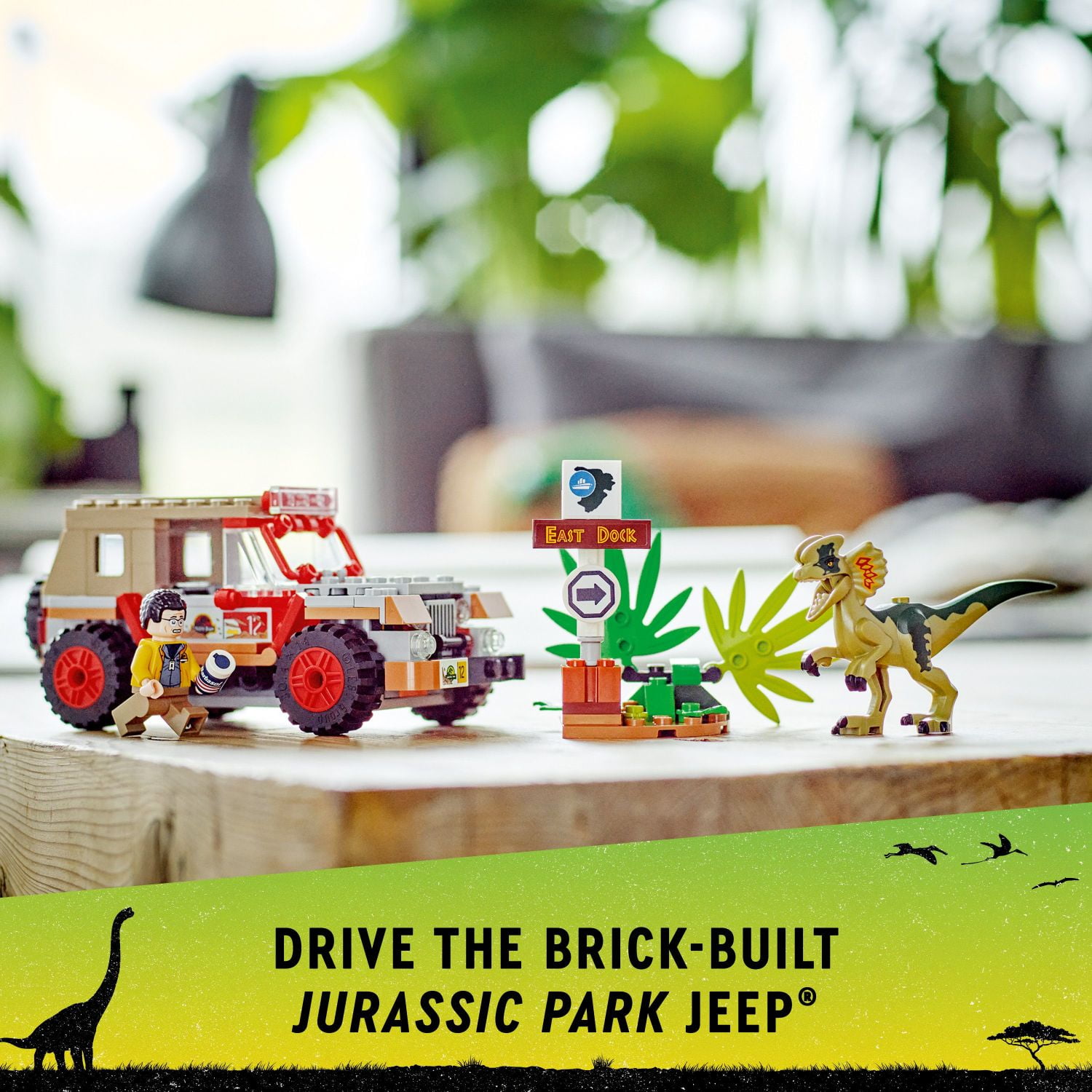 LEGO Jurassic Park Dilophosaurus Ambush Buildable Toy Set for Jurassic Park 30th Anniversary, Dinosaur Toy for Boys and Girls with Dino Figure and Jeep Car Toy; Gift Idea for Ages 6 and up, 76958