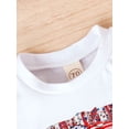 thumbnail image 5 of 4th of July Western Baby Girl Outfit Short Sleeve Crewneck Cow Tassel T-Shirt and Short Sets 2PCS Fourth of July Clothes Set, 5 of 9