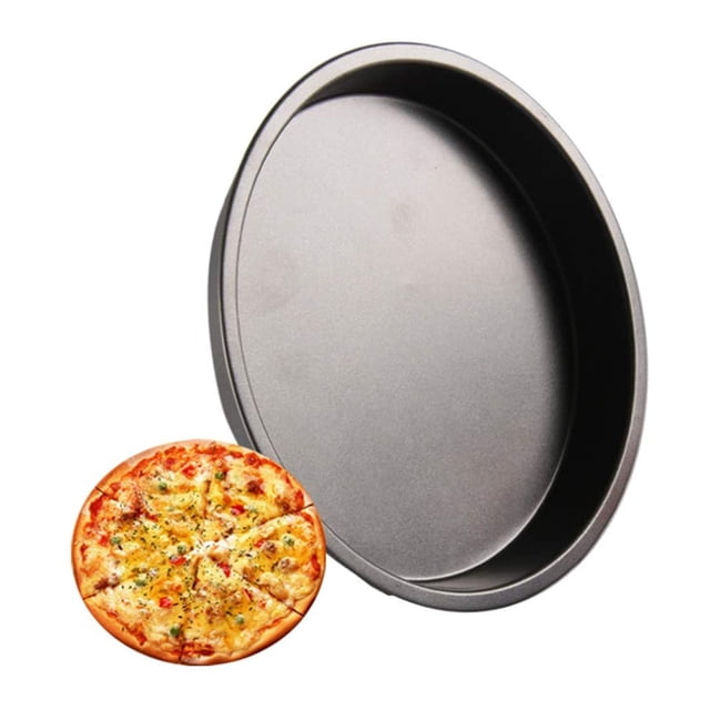 Bandeja para hornear pizza de 10 pulgadas, redonda, antiadherente, de acero al carbono.