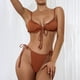 thumbnail image 3 of Trajes de baño de bikini de triángulo cruzado para mujer con falda de playa de malla Trajes de baño de 2 piezas, traje de baño de bikini de aguas termales sexy delgado, 3 of 8