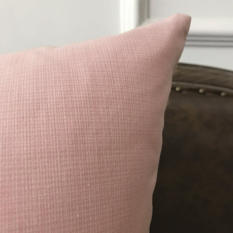 Salmon Pink Solid Throw Pillow Cover 22
