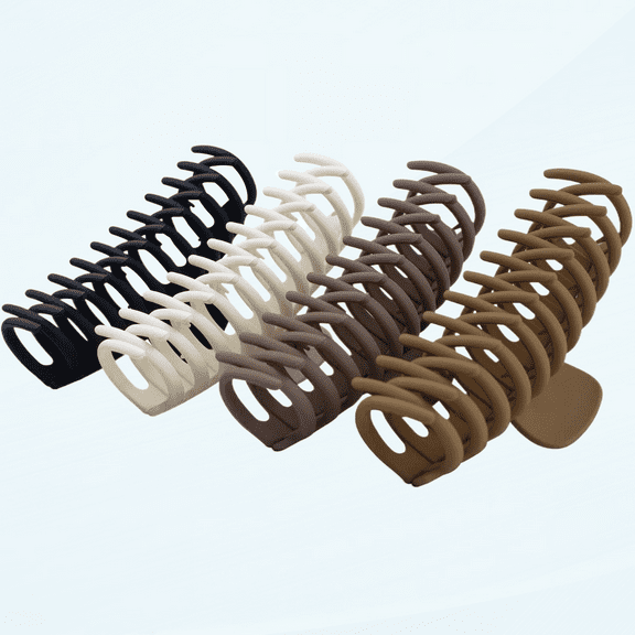 Extra Large Claw Clips for Thick Hair, 5.25 lnch Strong Hold Hair Clips for Women, Extremely Big Hair Claw Clips for Women and Girls, Matte Claw Clips, Neutral Hair Clamps, 4 Pack