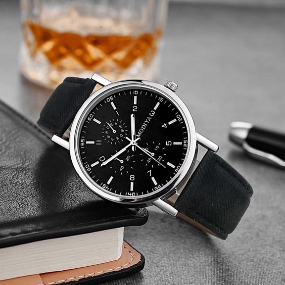 Yooshoverk Home Decor,Men's And Women's Fashion Leather Belt Sport Quartz Wrist Analog Watch