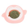 thumbnail image 3 of Bola de pared de hierba gatera giratoria para limpieza de dientes, pelota adhesiva interactiva para lamer gatos para interiores, color rosa, 3 of 5