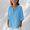 Sky Blue, variant on Tranfacy Middle Big Girls Fall Blouse and Shirt Pullover Loose Solid 3 4 Sleeve V‑Neck Button Front Daily Outfit Tops for 3‑14 Years Old